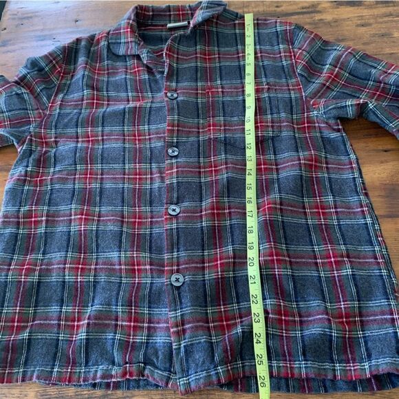LL Bean Plaid Gray Red Short 100% Cotton Flannel Sz M Short - Picture 5 of 8